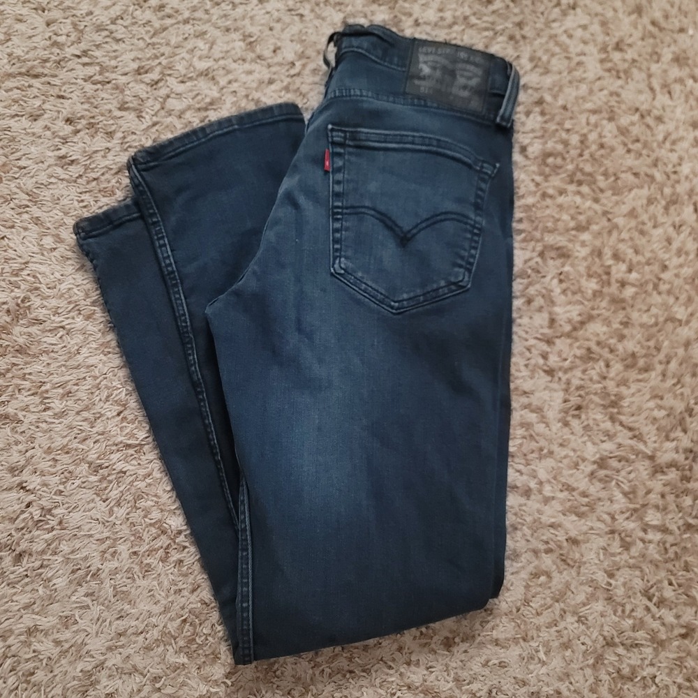 Levis 514 Straight Fit Mens 31x32 Dark Wash‎ Blue Stretch Denim Jeans